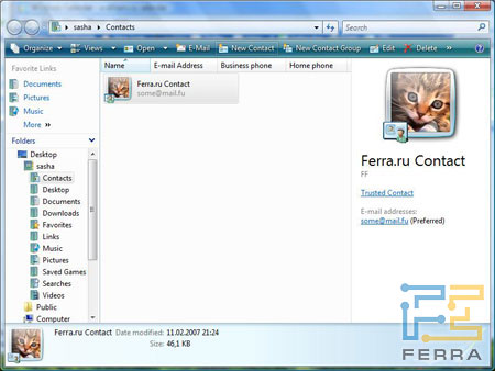 Contacts (Windows Vista)