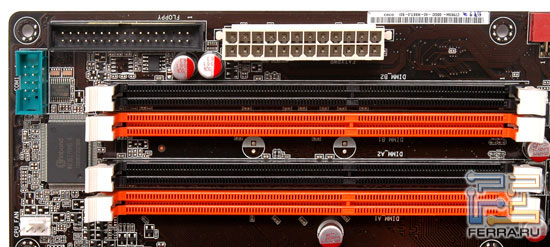 ASUS P5E3:  DIMM, ATX 24-pin, FDD  COM