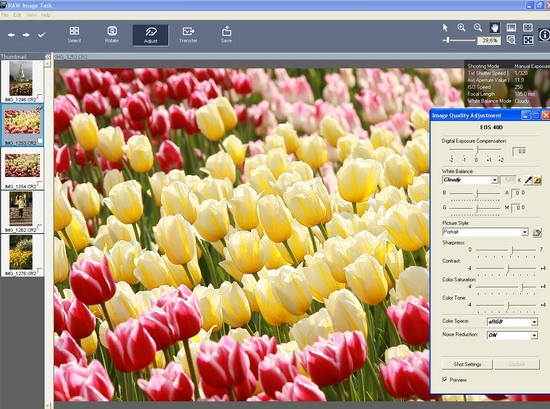 Raw Image Task  ZoomBrowser EX