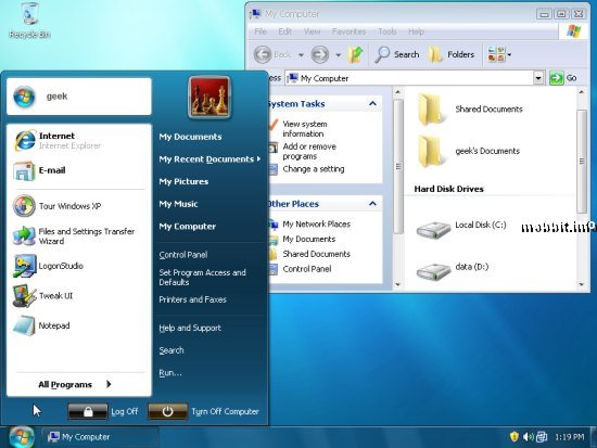  Windows 7  Windows XP