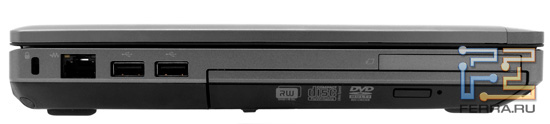   HP ProBook 6360b: Kensington Lock, RJ-45,  USB, ExpressCard/54,  