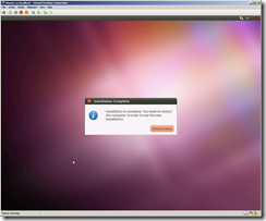 ubuntu installation finished hyper- v